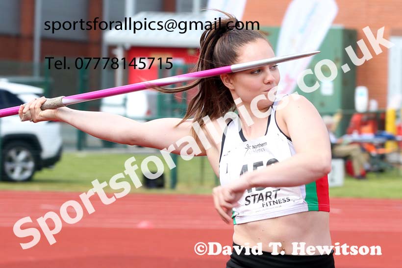 Womens under-20s javelin, 2021 Northern Senior and Under-20s Champs., Leigh. Photo: David T. Hewitson/Sports for All Pics